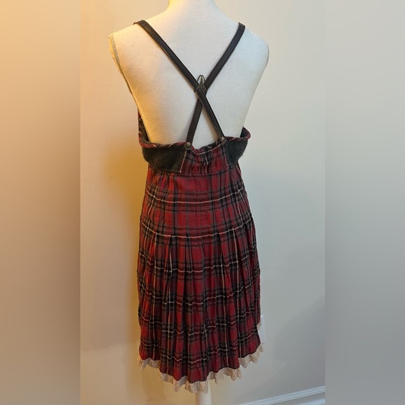 Free People Open Road Red Plaid Dress 12 NWT plus - Picture 13 of 15